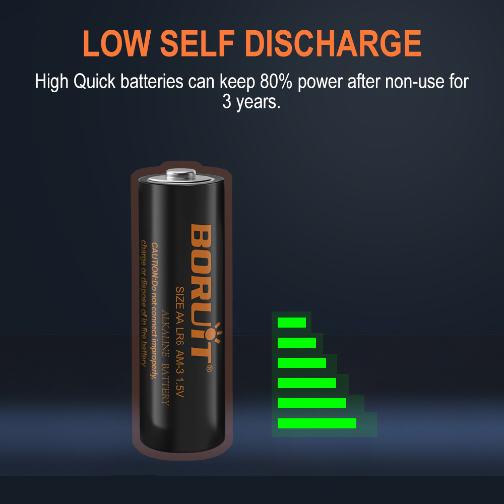 BORUiT AA Alkaline Battery, Silver-Blue Color, Durable, Compatible with Various Devices