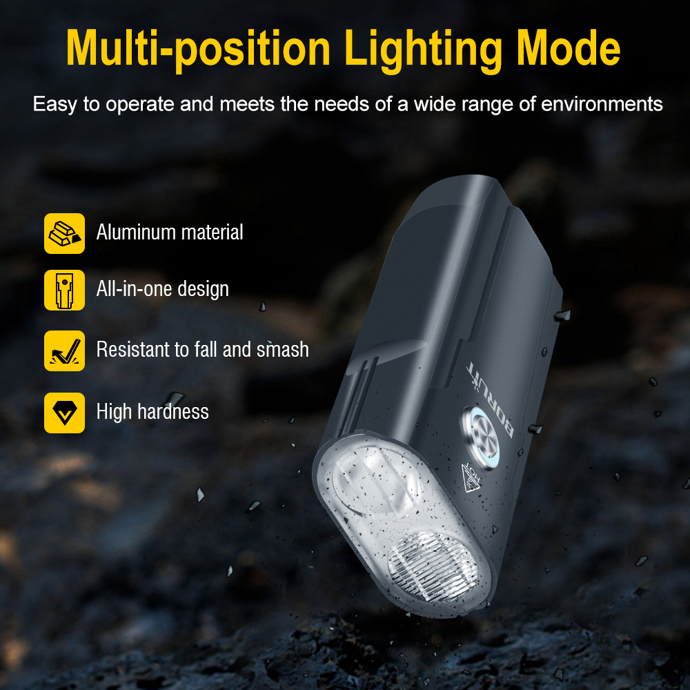 LD12 two-light bicycle light, aluminum alloy, high and low beam switch, IP67 waterproof, Type-C charging, 100 meters illumination distance