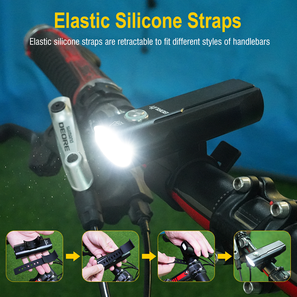 BORUiT LD14 Super Bright Two-Lamp Bicycle Light Aluminum Alloy High and Low Beam Switch