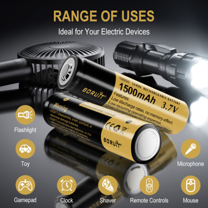 BORUiT High-Performance 18650 4000mAh Battery Stable Output Long-Lasting Power