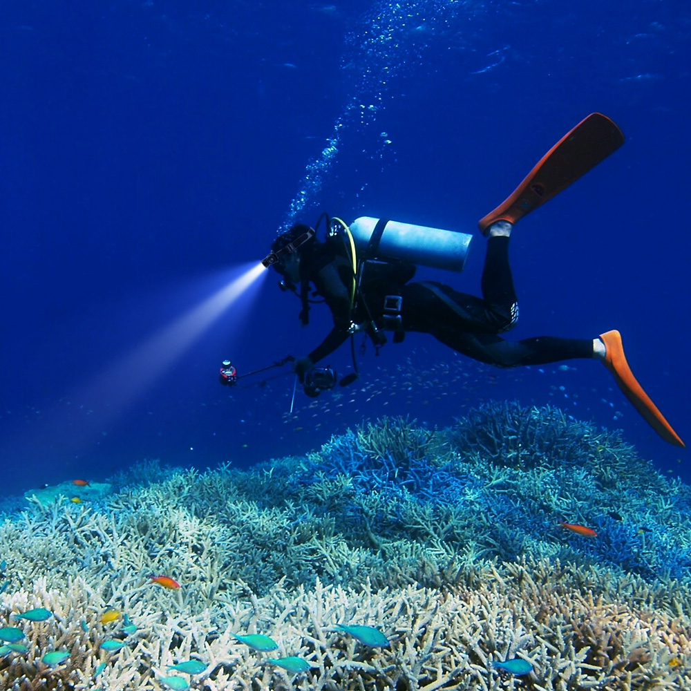 BORUiT HP900 LED Powerful Scuba Diving Headlamp Underwater 60M 21700 Battery Dive Head Torch