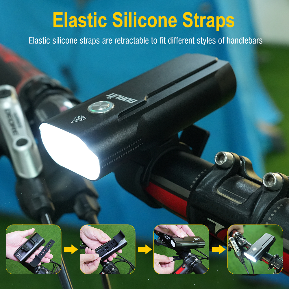 LD12 two-light bicycle light, aluminum alloy, high and low beam switch, IP67 waterproof, Type-C charging, 100 meters illumination distance