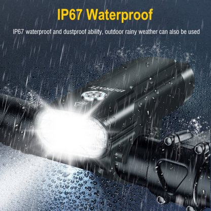 LD12 two-light bicycle light, aluminum alloy, high and low beam switch, IP67 waterproof, Type-C charging, 100 meters illumination distance