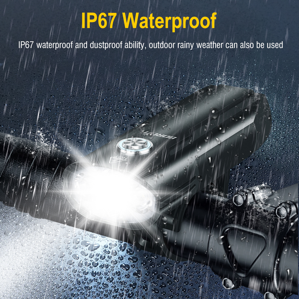 BORUiT LD14 Super Bright Two-Lamp Bicycle Light Aluminum Alloy High and Low Beam Switch