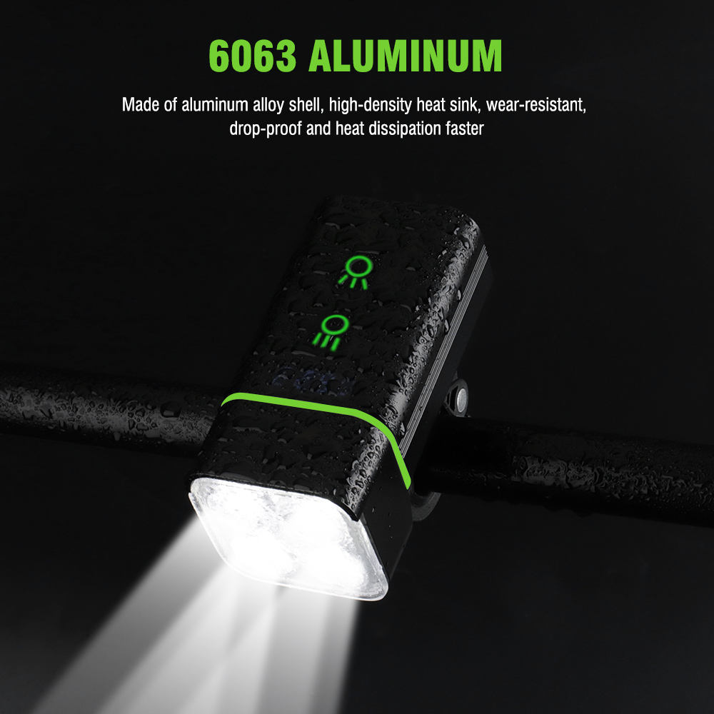 BORUiT L10 Super Bright Bike Front Light with T6 LEDs Type-C Rechargeable Bicycle Lights