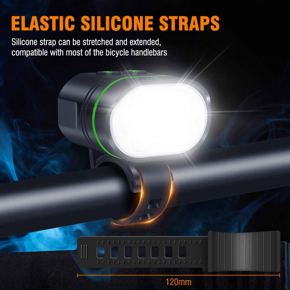 BORUiT L5 8-LED High-Brightness Bike Front Light Type-C IP67 Waterproof Bicycle Light