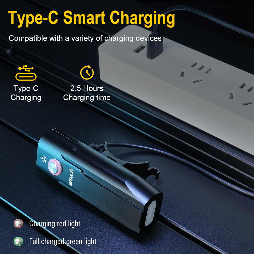 BORUiT LD14 Super Bright Two-Lamp Bicycle Light Aluminum Alloy High and Low Beam Switch