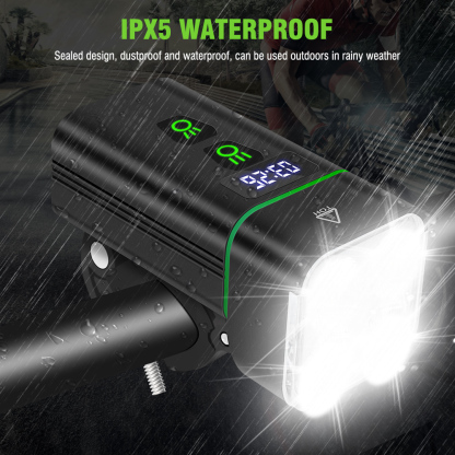 BORUiT L10 Super Bright Bike Front Light with T6 LEDs Type-C Rechargeable Bicycle Lights