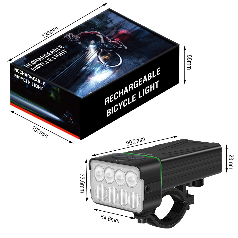 BORUiT L13 Super Bright Bike Front Light 900 LM Type-C Rechargeable Bicycle Lights