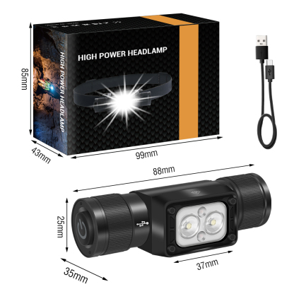 BORUiT HP340 Powerful LED Headlamp Type-C Rechargesble Headlight