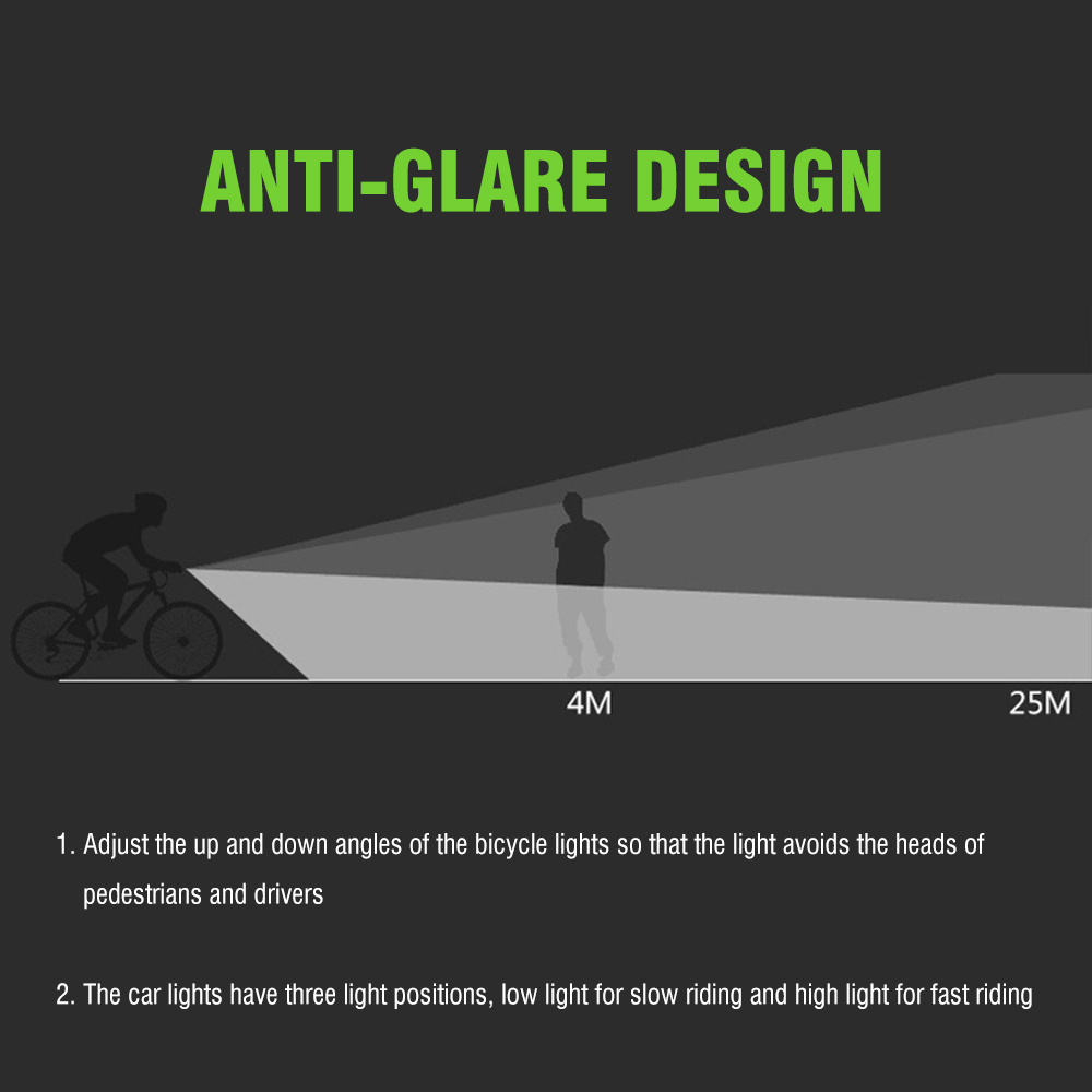 BORUiT L10 Super Bright Bike Front Light with T6 LEDs Type-C Rechargeable Bicycle Lights