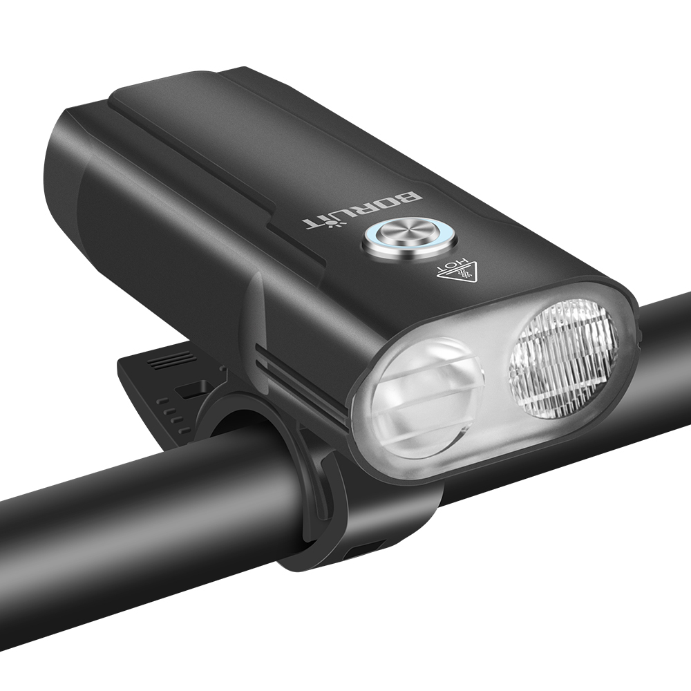 LD12 two-light bicycle light, aluminum alloy, high and low beam switch, IP67 waterproof, Type-C charging, 100 meters illumination distance