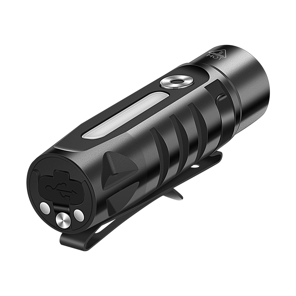 RJ28 Mini LED Flashlight with Multicolor Side Light, 410LM Brightness IP66 Waterproof