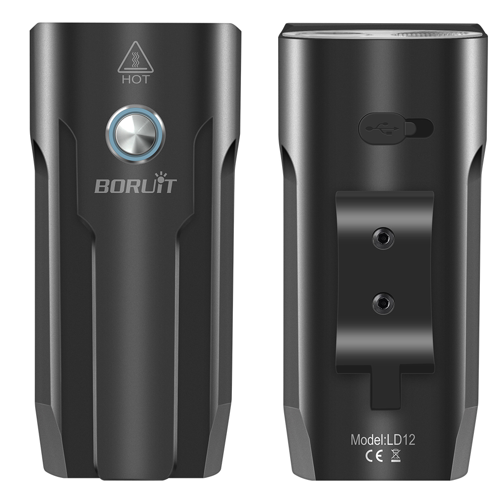 LD12 two-light bicycle light, aluminum alloy, high and low beam switch, IP67 waterproof, Type-C charging, 100 meters illumination distance