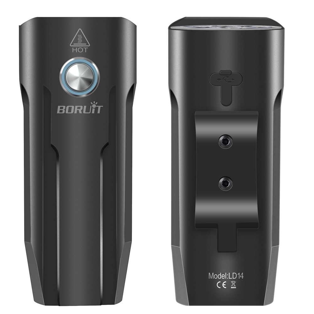 BORUiT LD14 Super Bright Two-Lamp Bicycle Light Aluminum Alloy High and Low Beam Switch