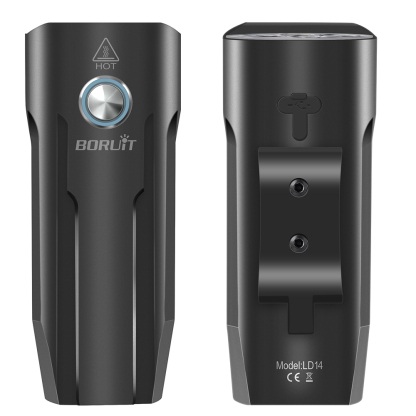BORUiT LD14 Super Bright Two-Lamp Bicycle Light Aluminum Alloy High and Low Beam Switch