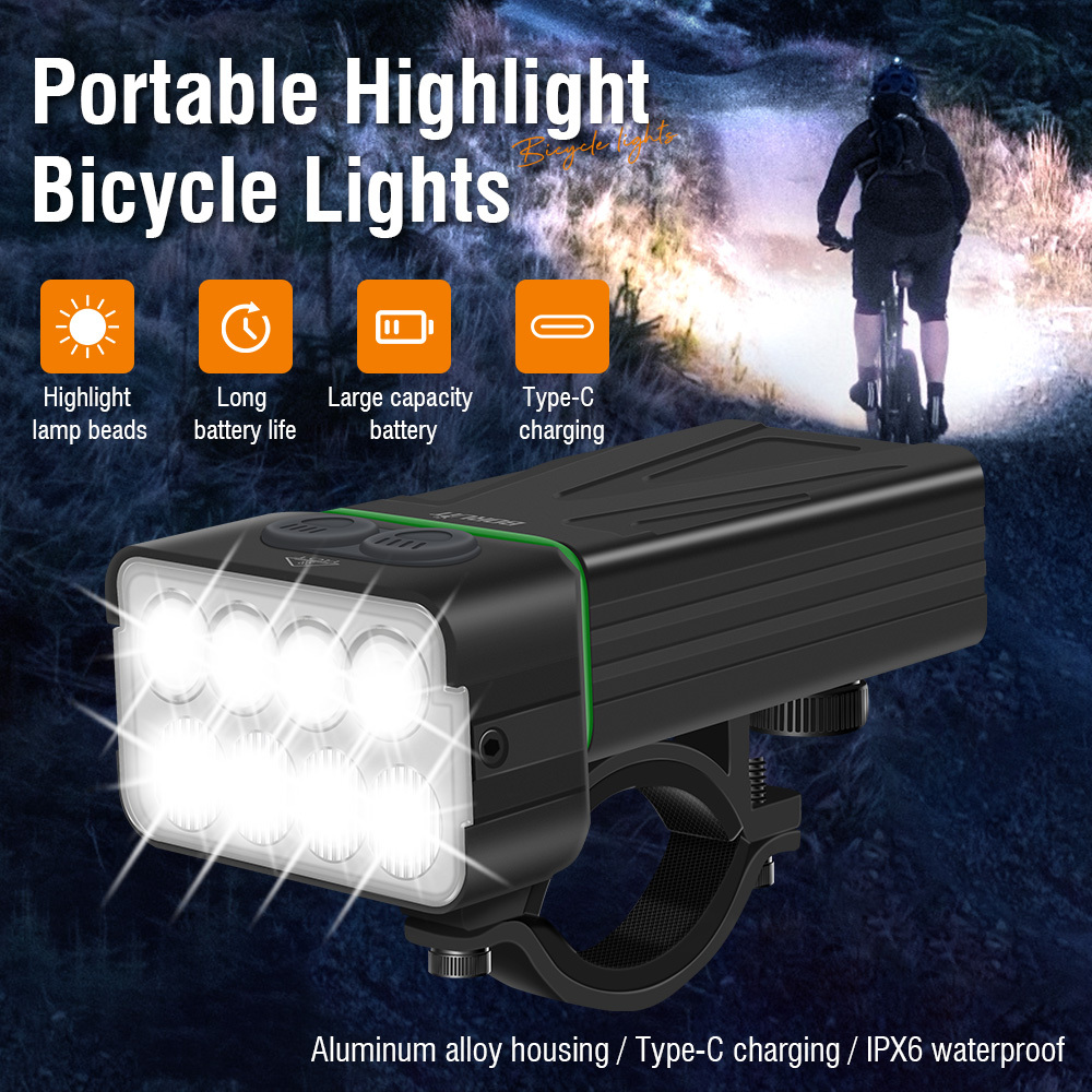 BORUiT L13 Super Bright Bike Front Light 900 LM Type-C Rechargeable Bicycle Lights