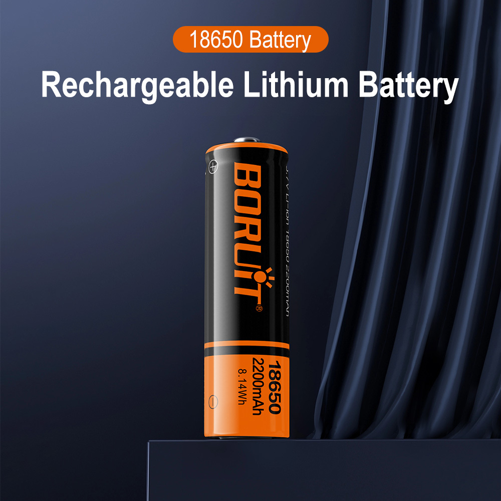 BORUiT High-Performance 18650 Lithium-Ion 2200mah Battery