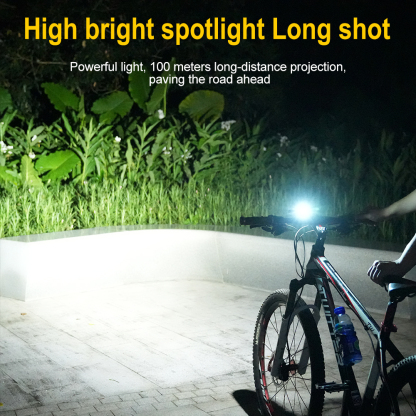 LD12 two-light bicycle light, aluminum alloy, high and low beam switch, IP67 waterproof, Type-C charging, 100 meters illumination distance