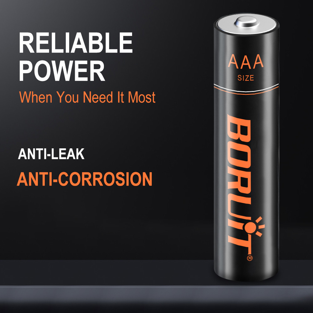 Boruit AAA Alkaline Dry Battery High Efficiency Power Output, Wide Compatibility Steel Shell