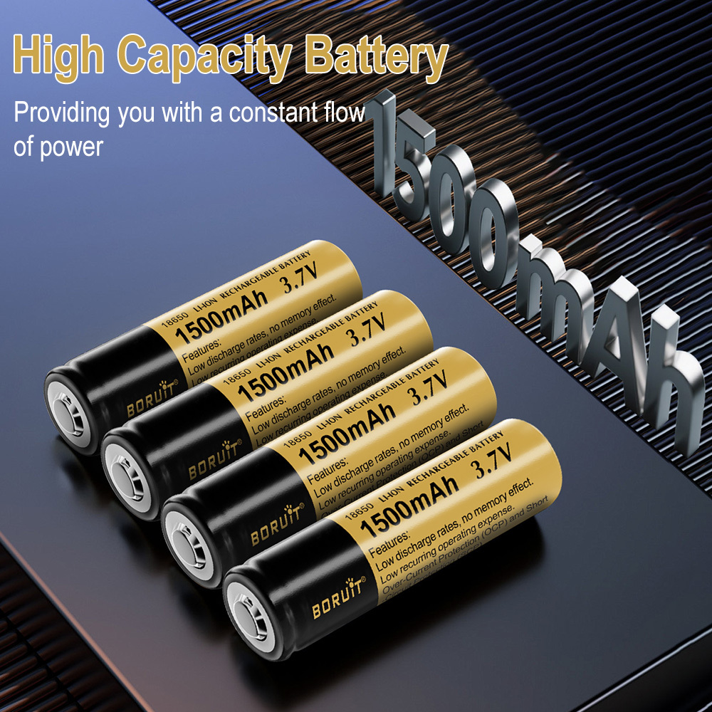 BORUiT High-Performance 18650 4000mAh Battery Stable Output Long-Lasting Power