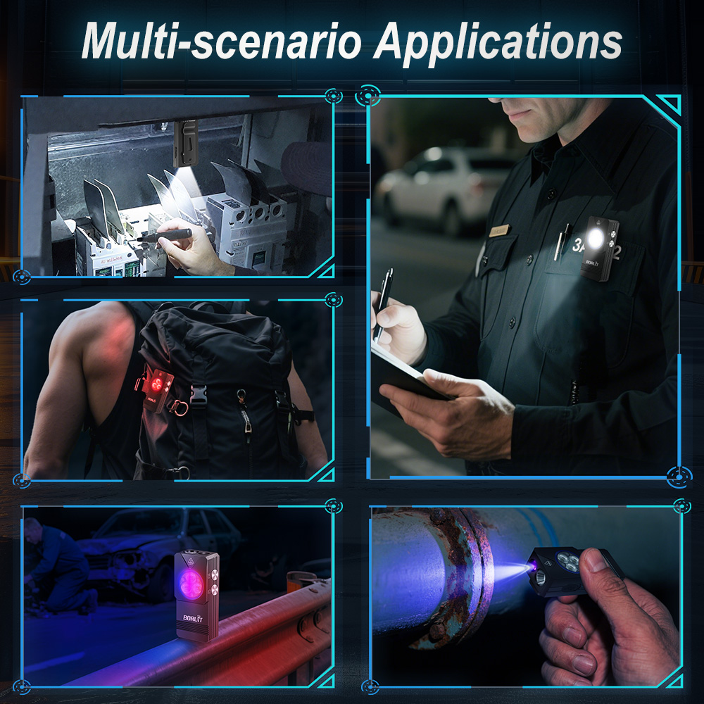 BORUiT EV30 Multi-Color LED Flashlight with Long Battery Life