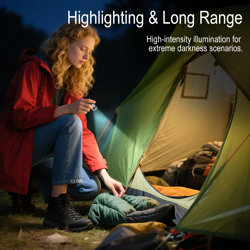 BORUIT EV25 Keychain Flashlight, 650LM, USB-C, IP66 Waterproof