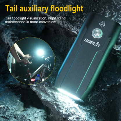 LD12 two-light bicycle light, aluminum alloy, high and low beam switch, IP67 waterproof, Type-C charging, 100 meters illumination distance