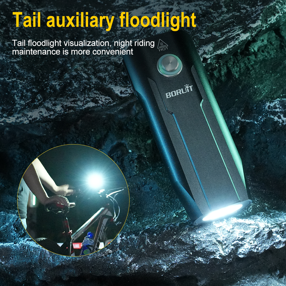 BORUiT LD14 Super Bright Two-Lamp Bicycle Light Aluminum Alloy High and Low Beam Switch