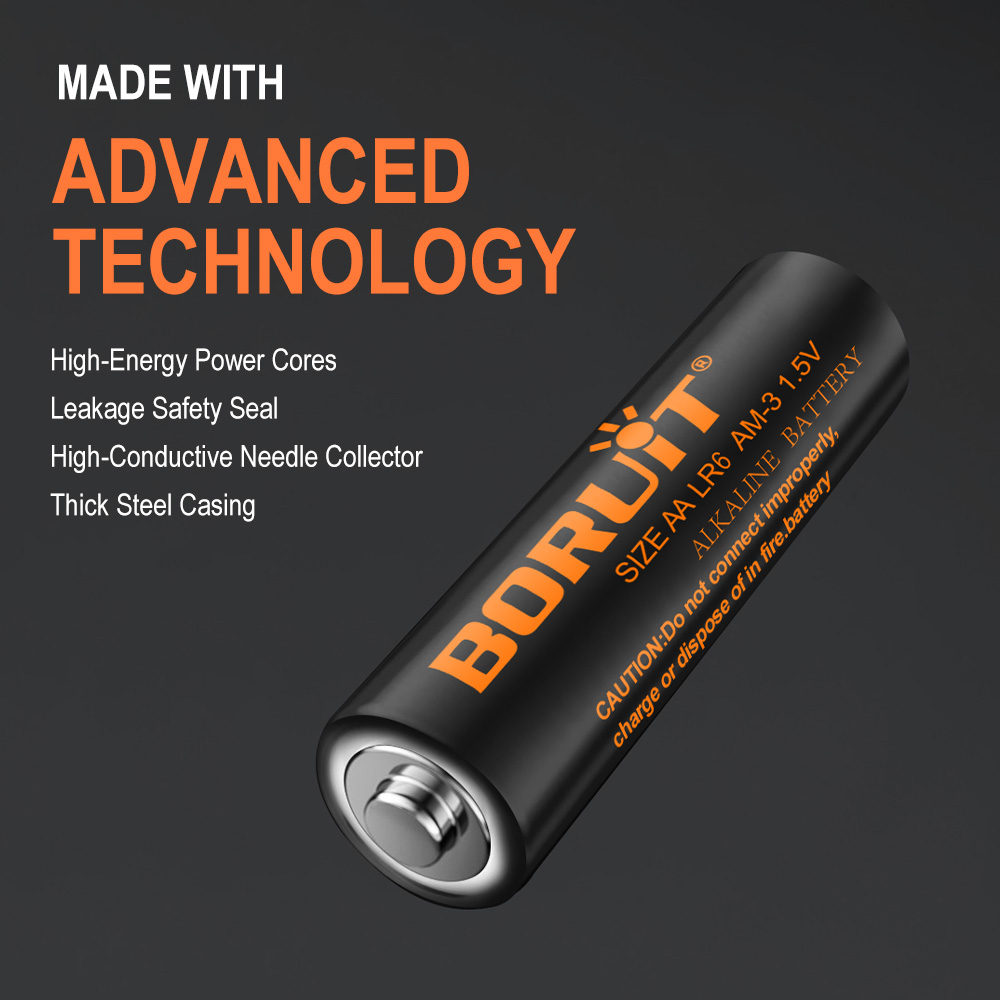 BORUiT AA Alkaline Battery, Silver-Blue Color, Durable, Compatible with Various Devices