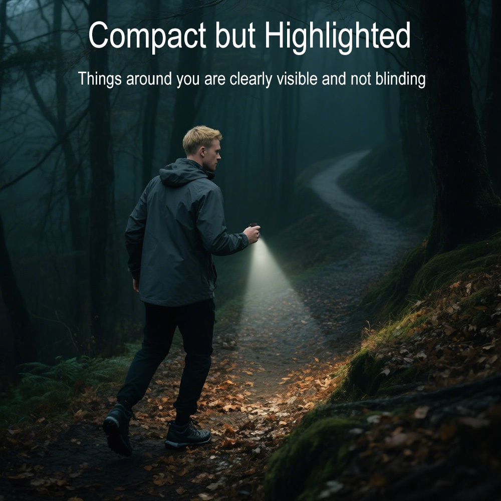 BORUIT EV25 Keychain Flashlight, 650LM, USB-C, IP66 Waterproof