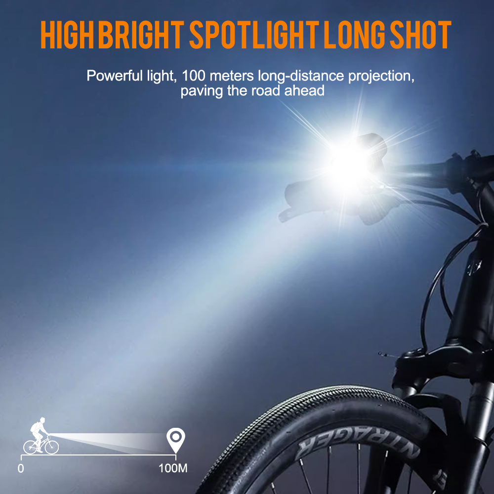 BORUiT L5 8-LED High-Brightness Bike Front Light Type-C IP67 Waterproof Bicycle Light