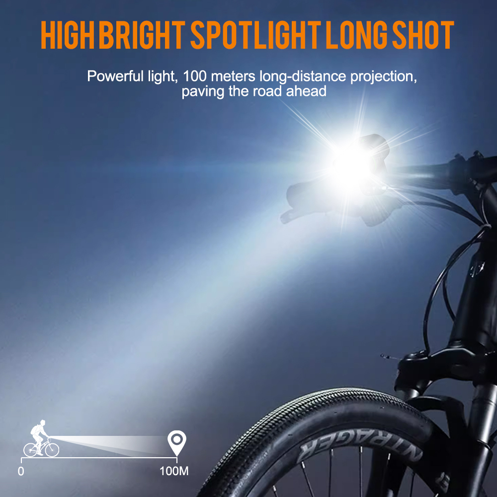 BORUiT L5 8-LED High-Brightness Bike Front Light Type-C IP67 Waterproof Bicycle Light