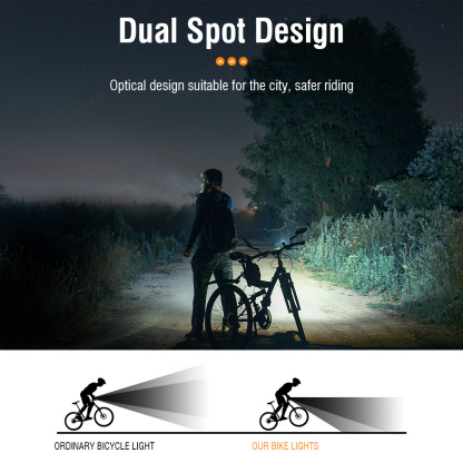 BORUiT L13 Super Bright Bike Front Light 900 LM Type-C Rechargeable Bicycle Lights