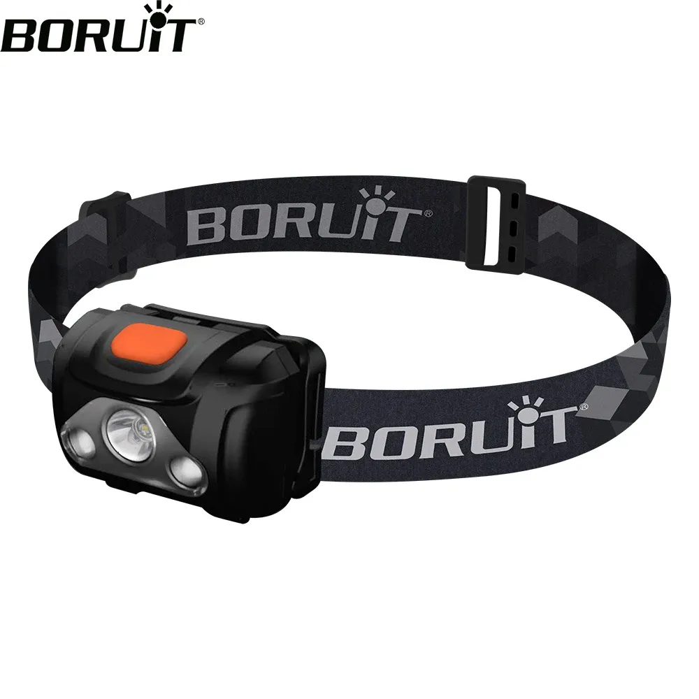 BORUiT H09 LED Mini Headlamp White Red ABS Headlight