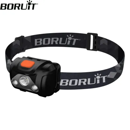 BORUiT H09 LED Mini Headlamp White Red ABS Headlight