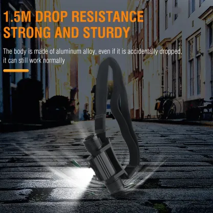 BORUiT HP300 LED Headlamp 7-Mode Powerful Headlight Type-C Rechargeable 18650 Waterproof Head Torch for Camping Hunting