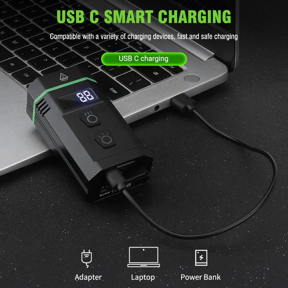 BORUiT L15 bike light Type-C Rechargeable Bicycle Front Light MTB Bicycle Head Lights Cycling Safety Lamp for Night Riding