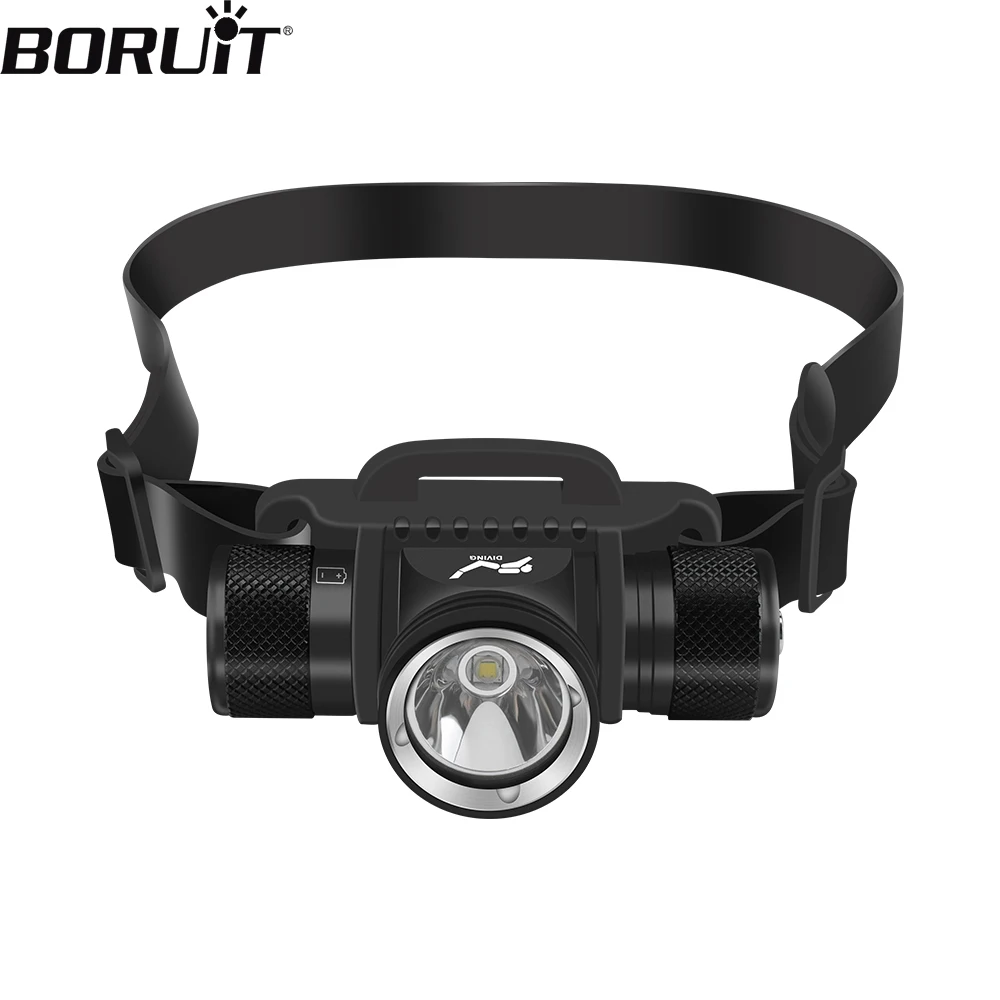BORUiT HP900 LED Powerful Scuba Diving Headlamp Underwater 60M 21700 Battery Dive Head Torch