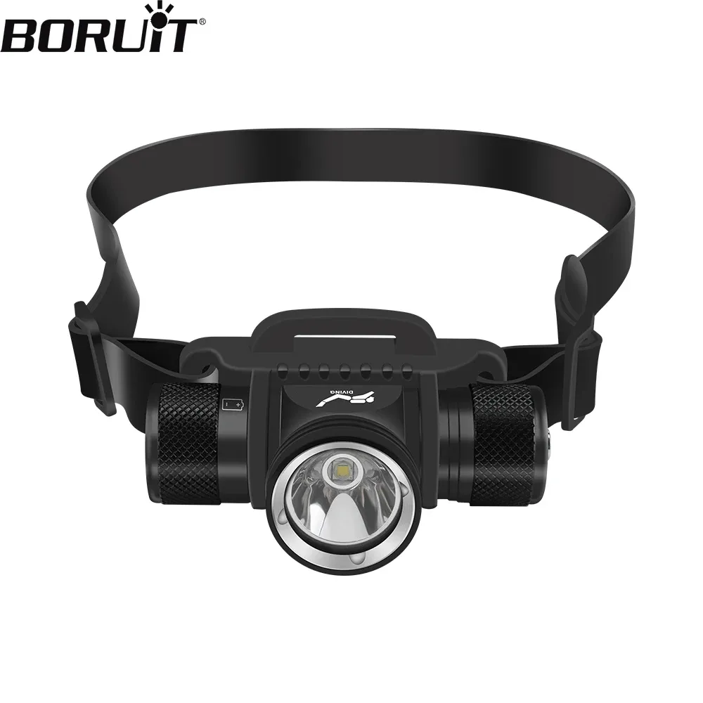 BORUiT HP900 LED Powerful Scuba Diving Headlamp Underwater 60M 21700 Battery Dive Head Torch