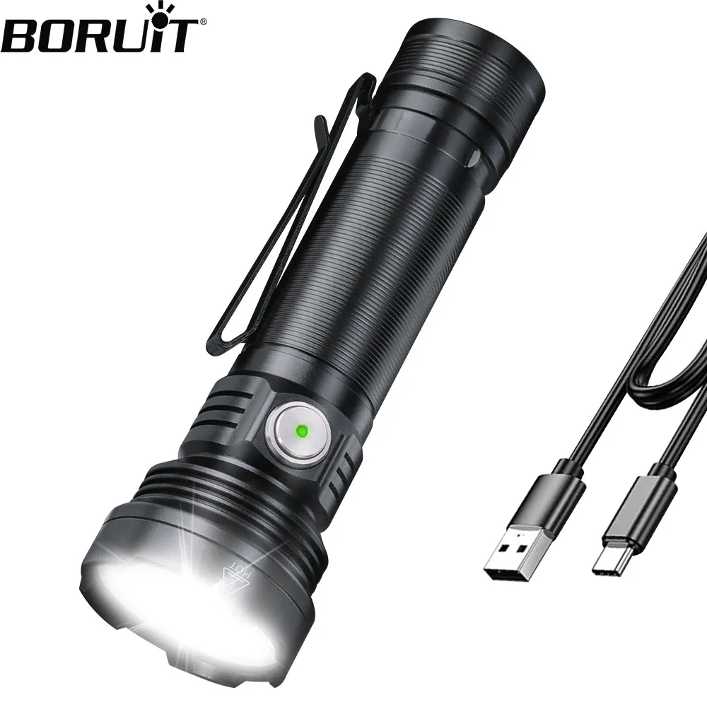 BORUiT ET28 LED Multicolor Flashlight Super Bright 800LM Type-c Rechargeable Torch