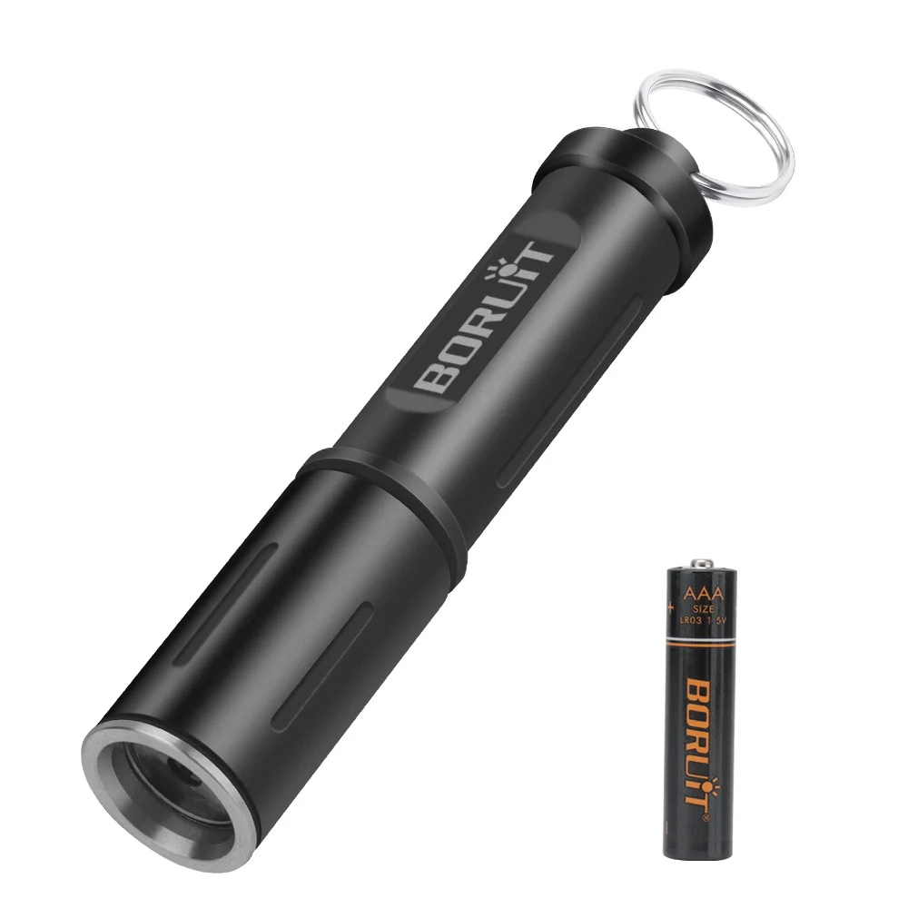 BORUiT RJ11 Mini Keychain Tactical Flashlight Torch