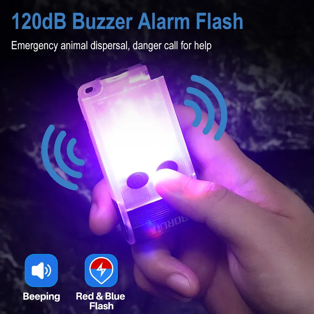 BORUiT V30 EDC LED UV Flashlight Type-C Rechargeable Power Bank Work Light