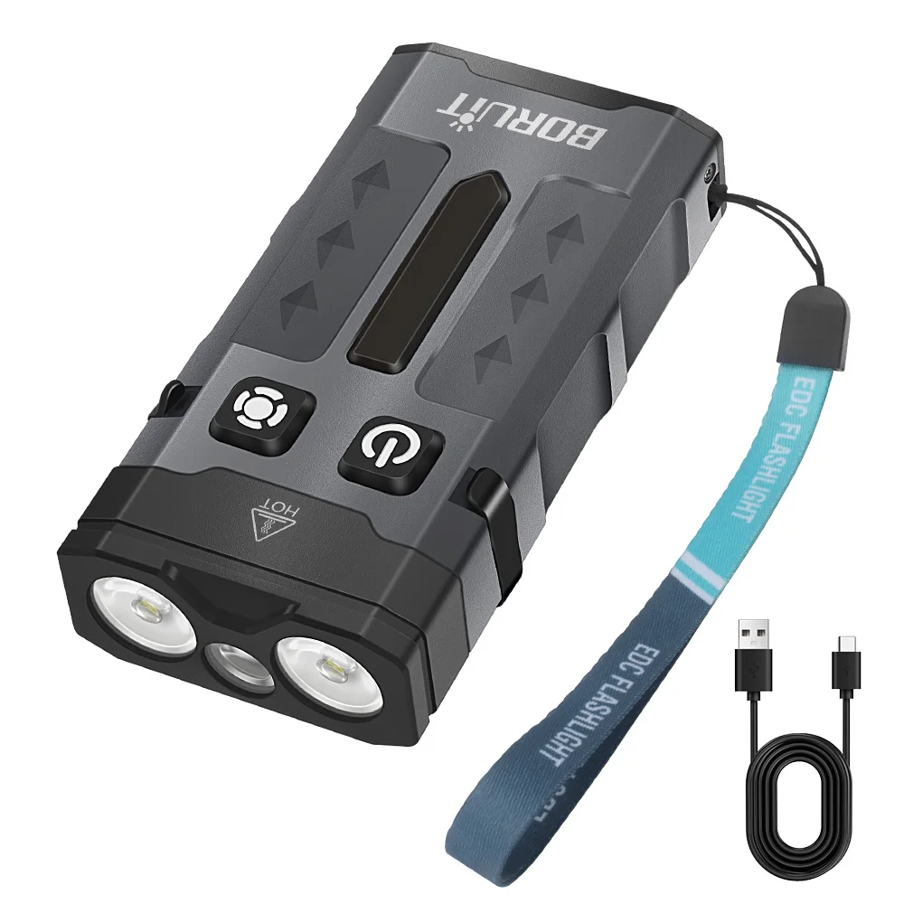 BORUiT EV20  Keychain EDC UV LED Flashlight Magnet Work Light