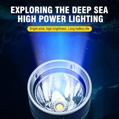 BORUiT 2000LM LED Scuba Diving Flashlight Super Bright P50 IPX8 Waterproof Torch Underwater 100M