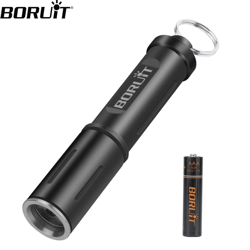 BORUiT RJ11 Mini Keychain Tactical Flashlight Torch