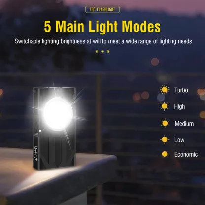 BORUiT V7 Keychain UV LED EDC Flashlight with Magnet Clip