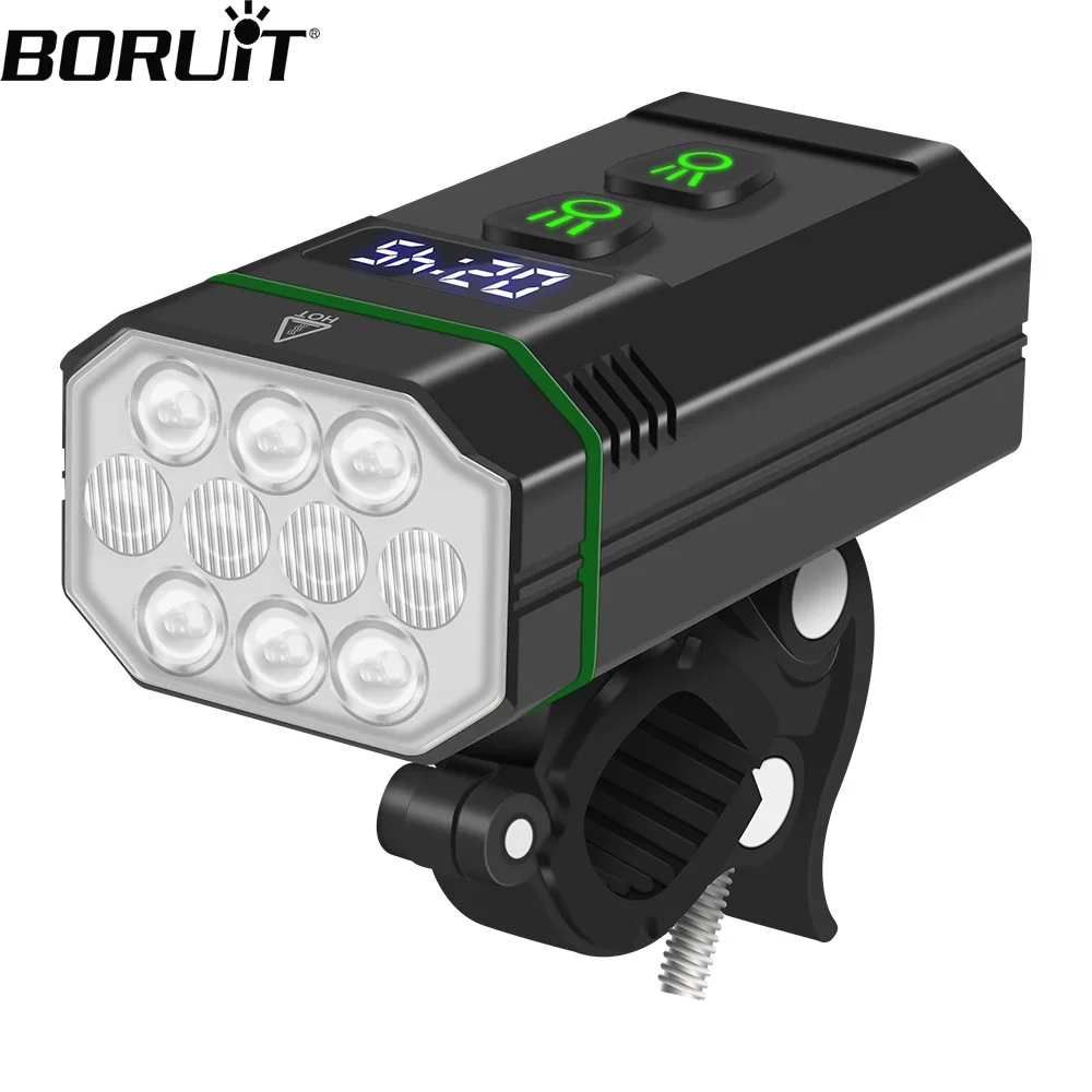 BORUiT L15 bike light Type-C Rechargeable Bicycle Front Light MTB Bicycle Head Lights Cycling Safety Lamp for Night Riding