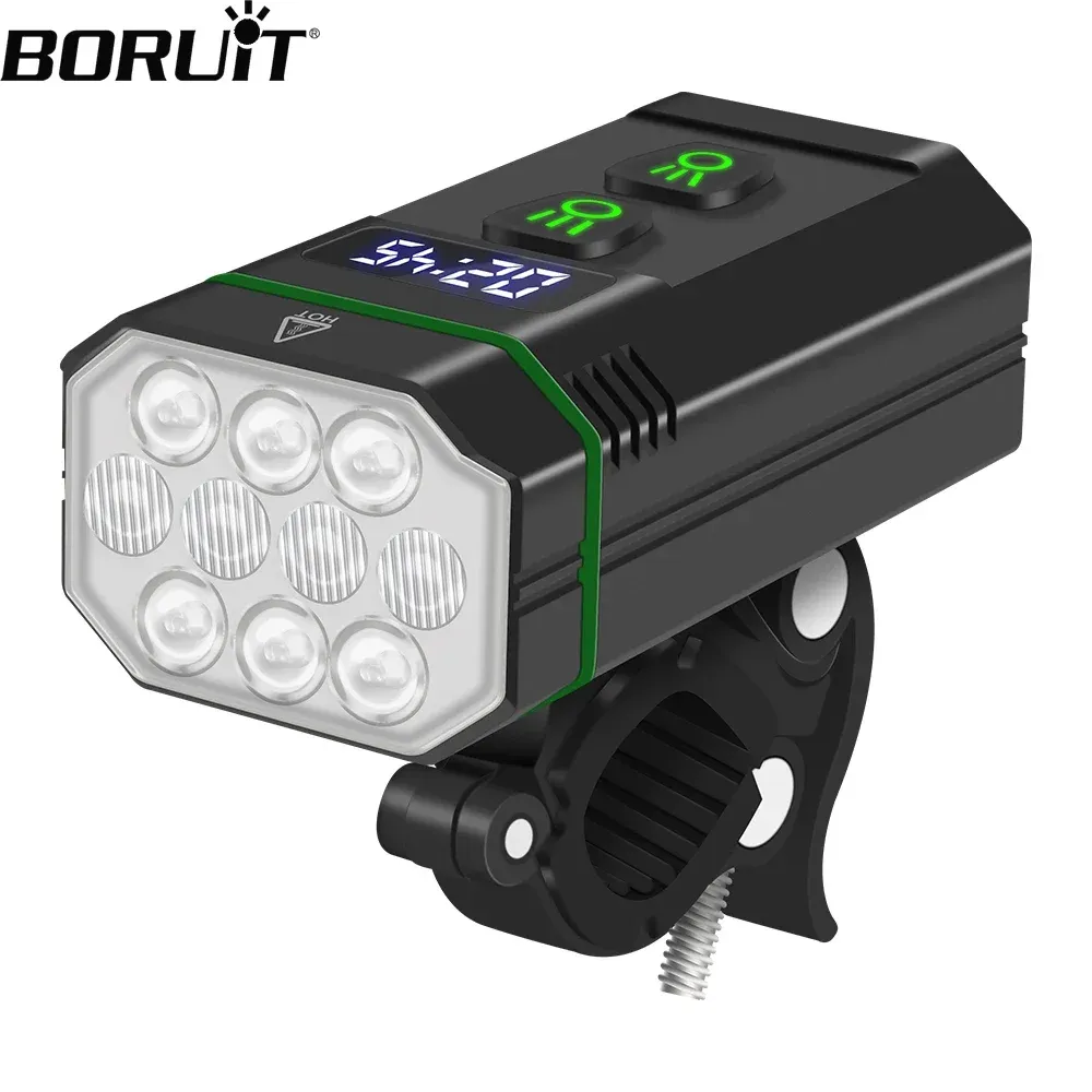 BORUiT L15 bike light Type-C Rechargeable Bicycle Front Light MTB Bicycle Head Lights Cycling Safety Lamp for Night Riding