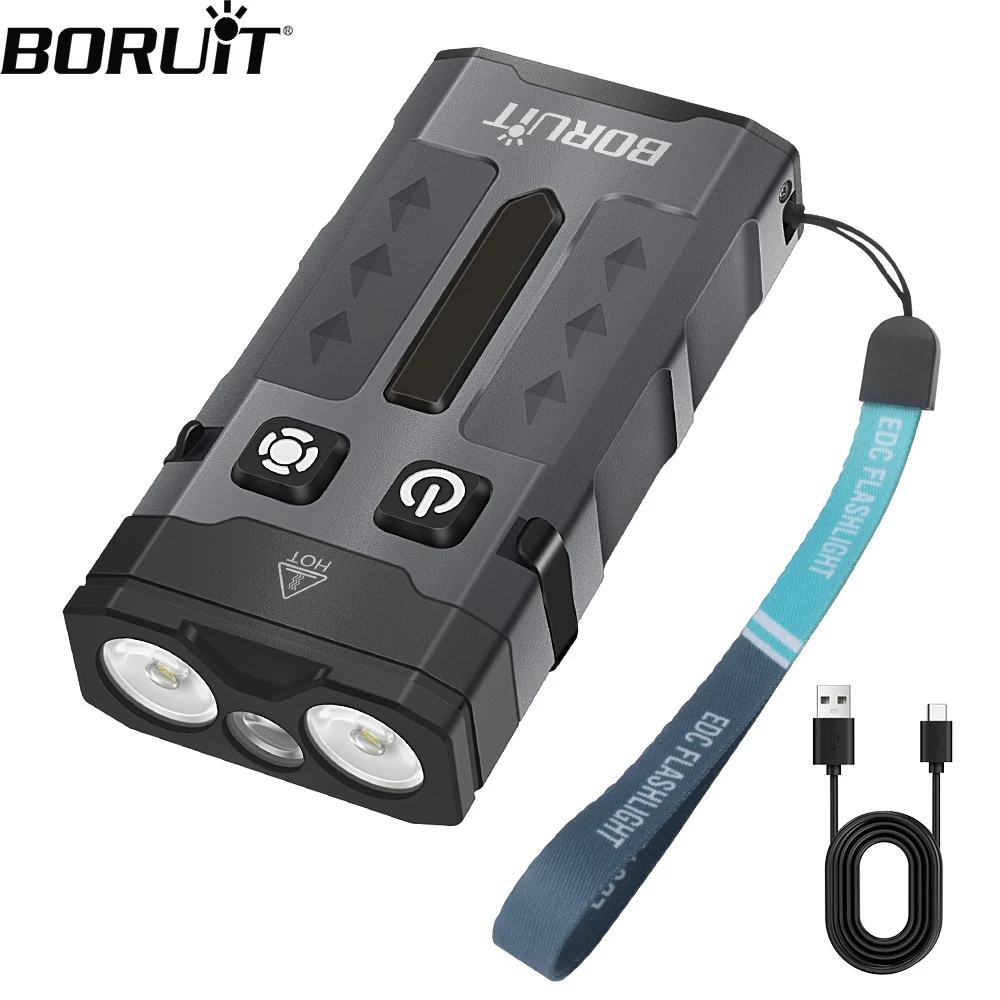 BORUiT EV20  Keychain EDC UV LED Flashlight Magnet Work Light